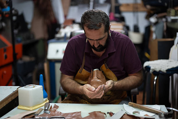Artisan craft and production photography by dotshock — leather workshop